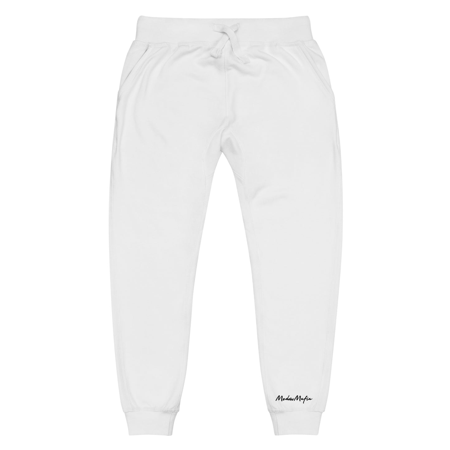 Unisex Fleece Sweatpants (White)