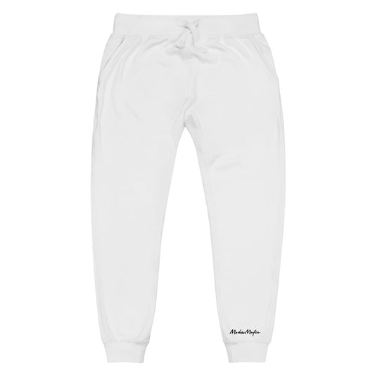 Unisex Fleece Sweatpants (White)