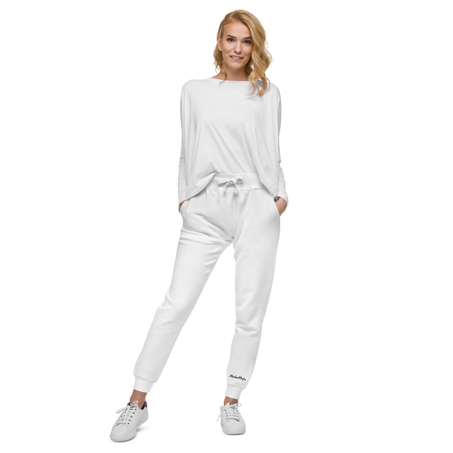 Unisex Fleece Sweatpants (White)