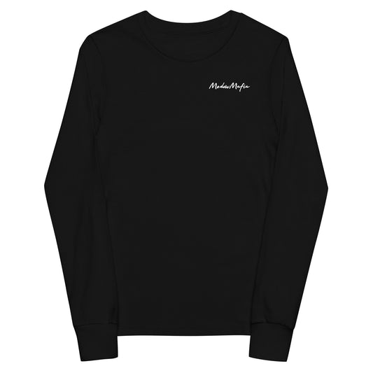 Kids Unisex Long Sleeve Tee (Black)